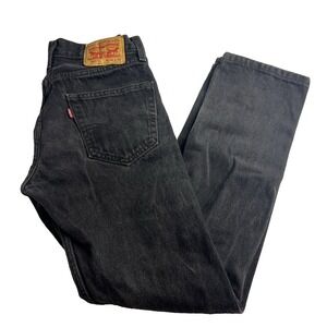 Levi's 505‎ Jeans Men 29 x 32 Regular Straight Faded Black Denim 100% Cotton